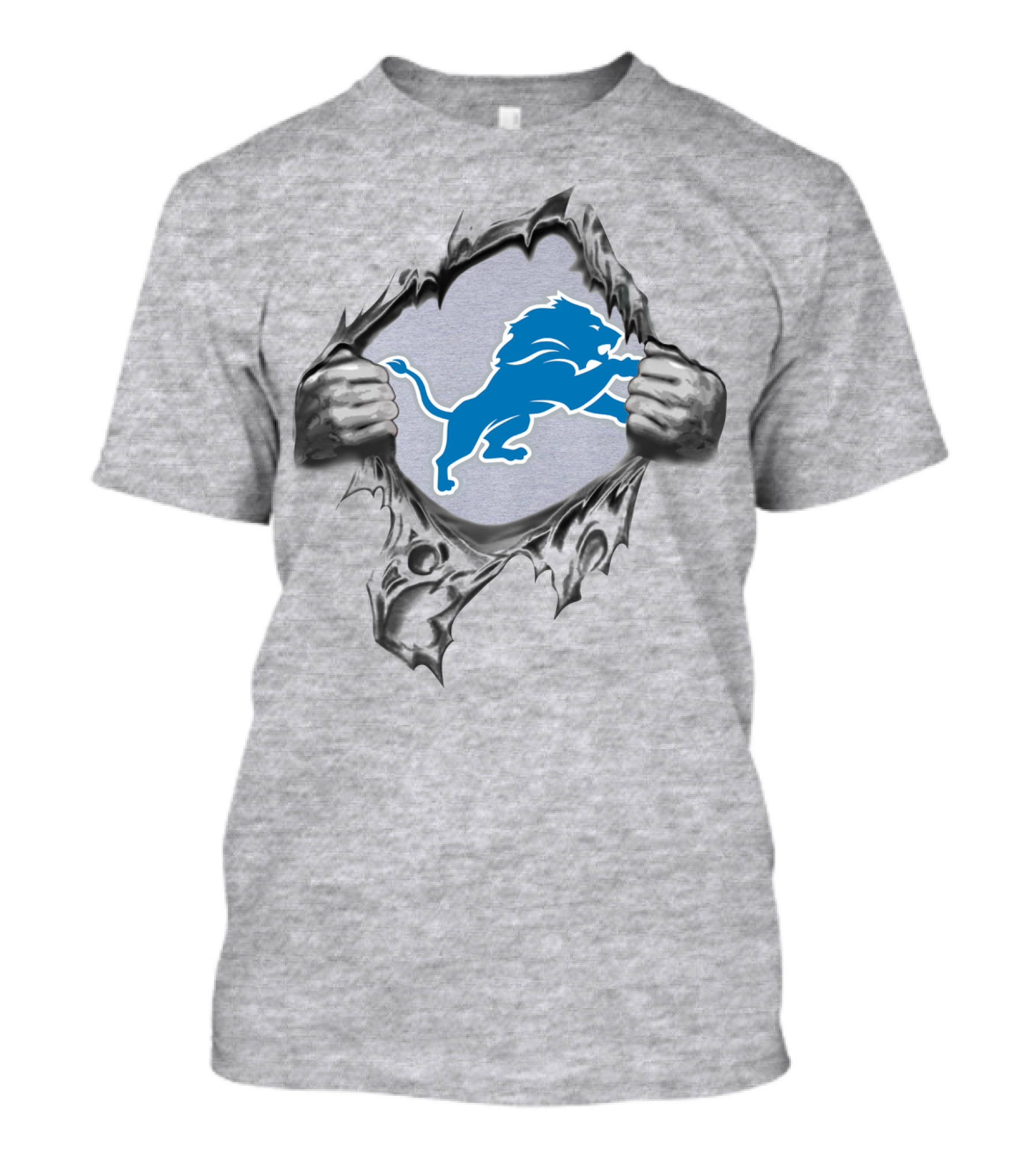 Detroit Lions Logo Ripped Reveal T-Shirt