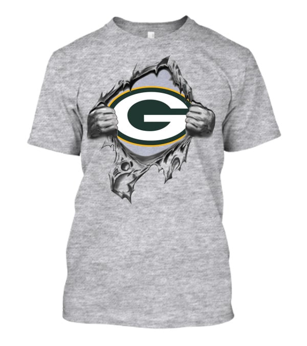 Green Bay Packers G Logo Ripping Through T-Shirt
