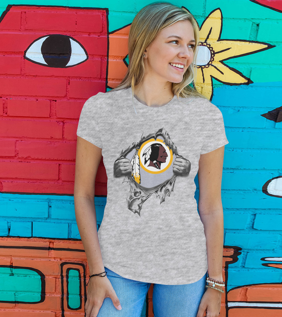 Washington Redskins Ripped Through T-Shirt