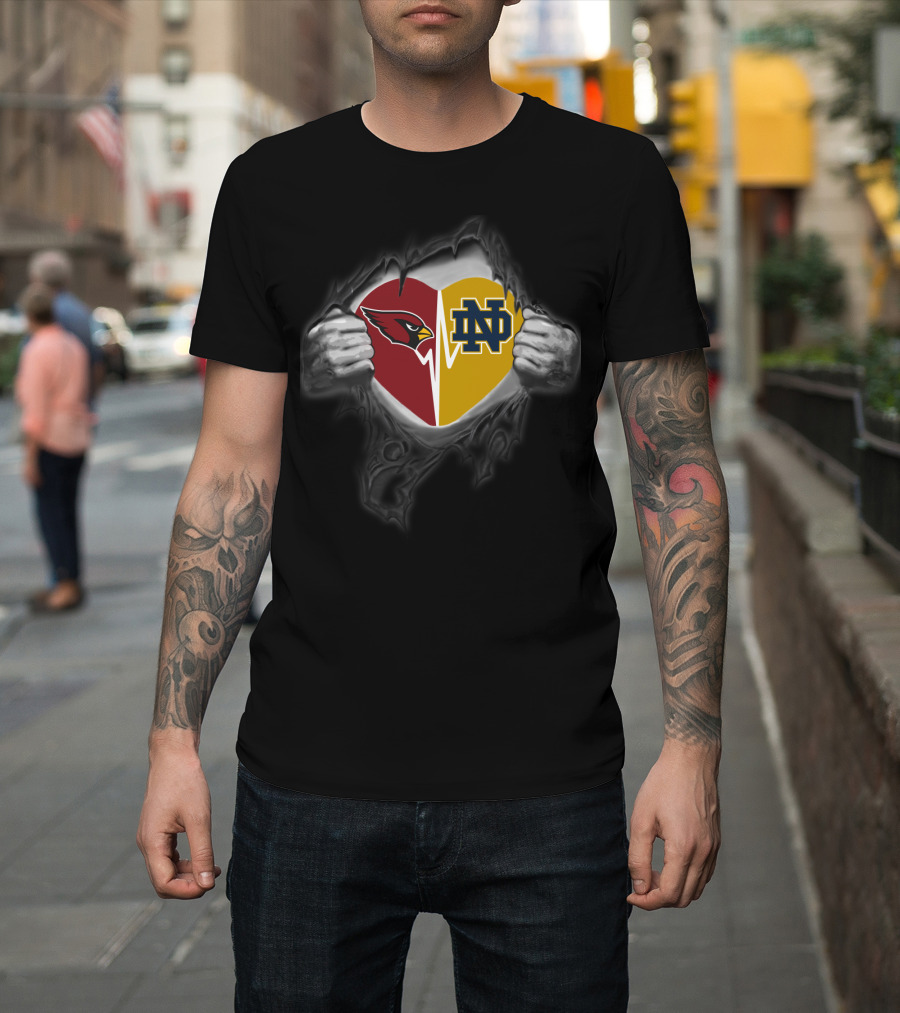 Cardinals Notre Dame Heart Logo Fusion T-Shirt