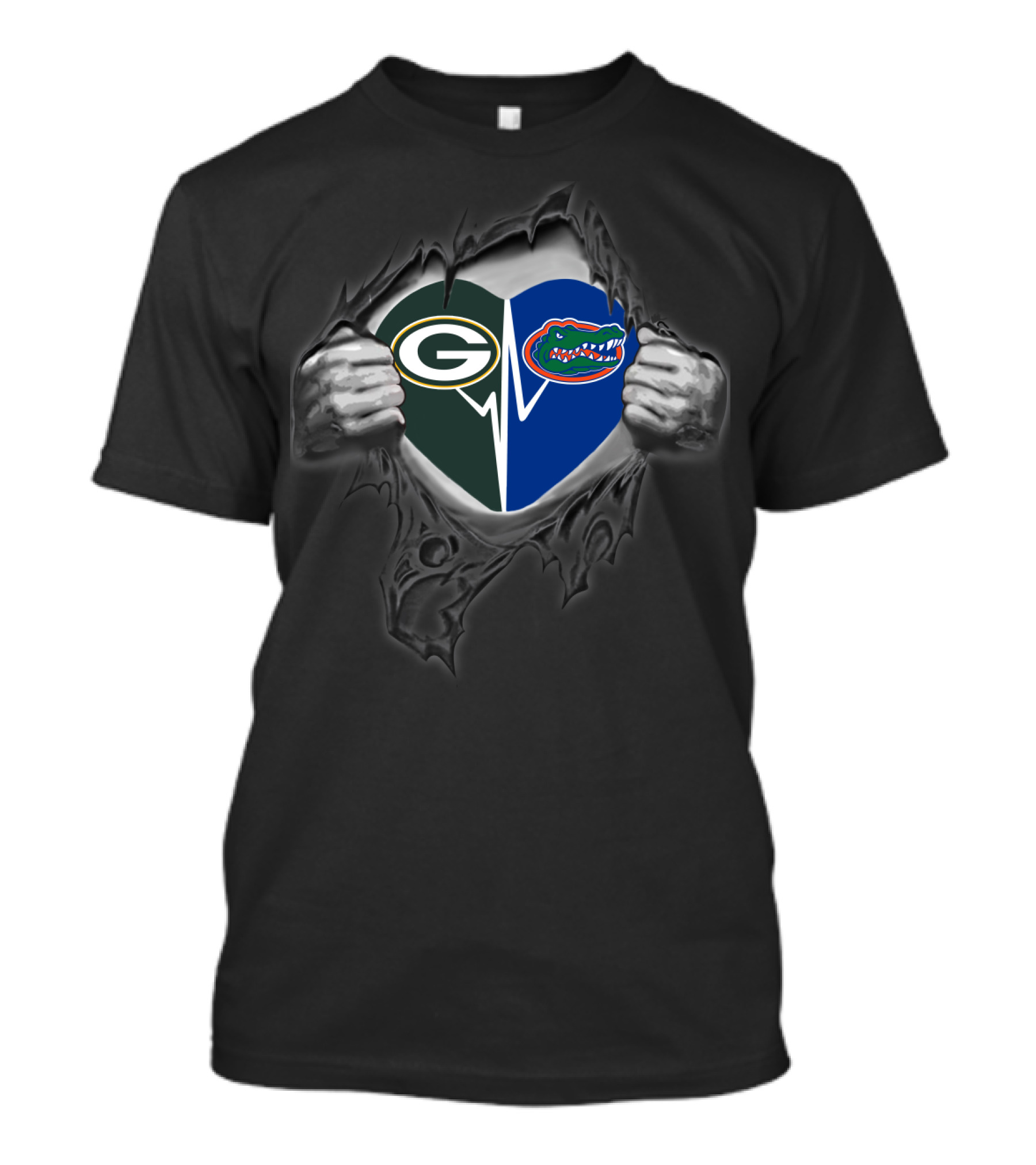 Packers Florida Gators Heartbeat Fusion T-Shirt