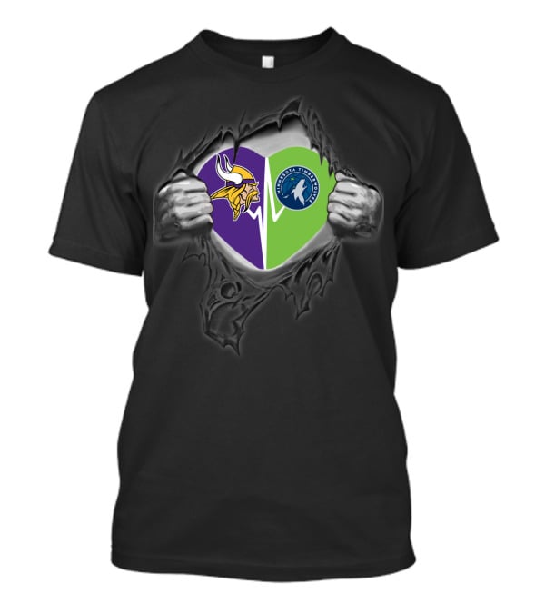 Minnesota Vikings Minnesota Timberwolves Heart T-Shirt