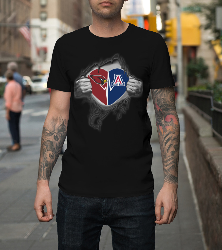 Cardinals Arizona Wildcats Heart T-Shirt