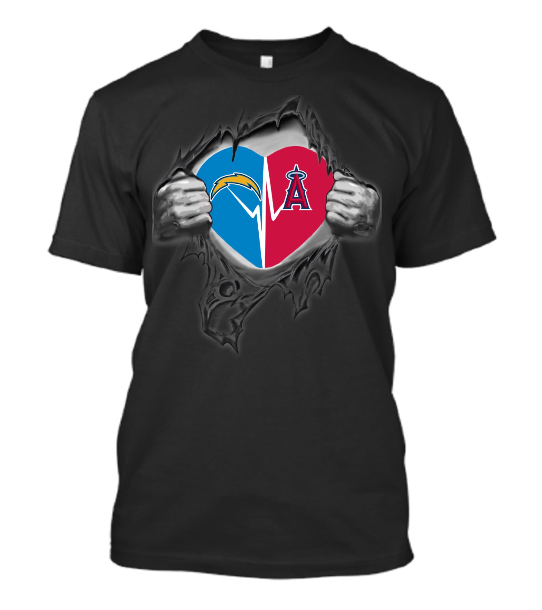 Chargers Los Angeles Angels Heartbeat Fan Love T-Shirt