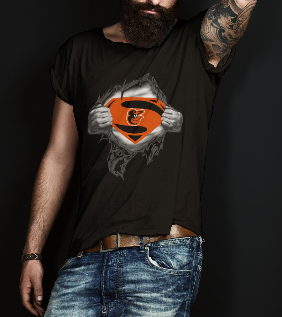 Baltimore Orioles Superman Logo Mashup T-Shirt