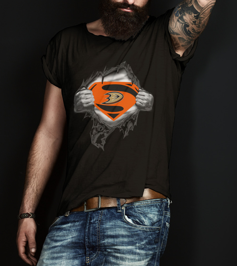 Anaheim Ducks Superman Logo Peel 123 T-Shirt