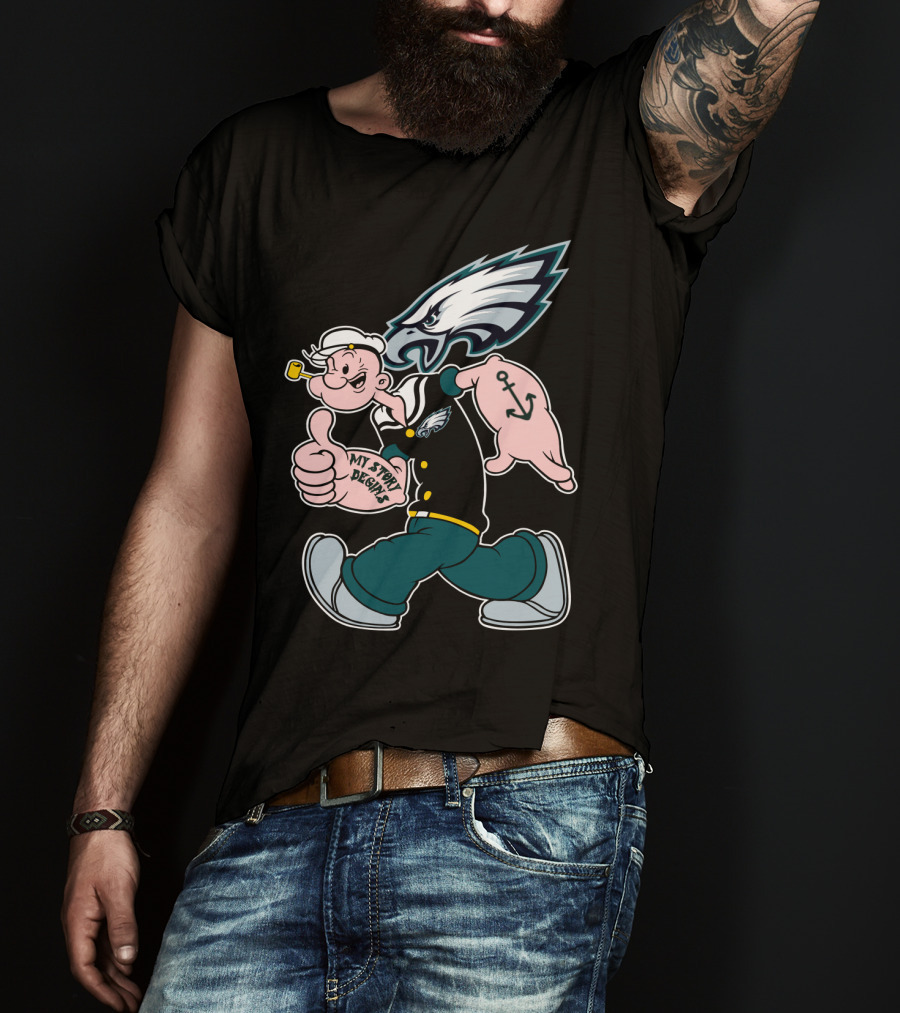 Philadelphia Eagles Popeye My Story Designs T-Shirt
