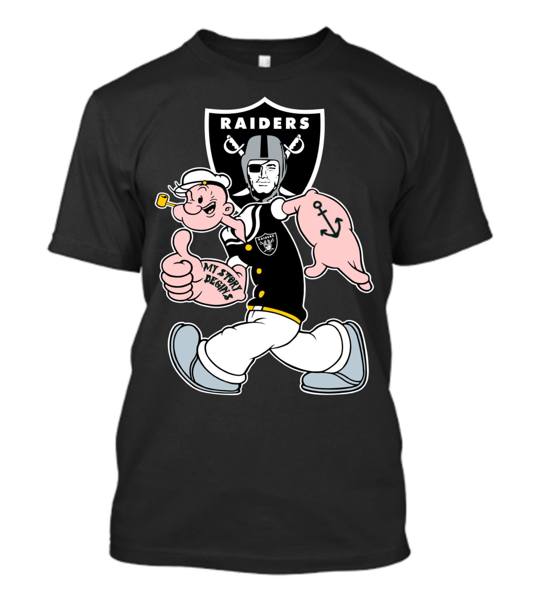 Raiders My Story Begins Marine Anchor T-Shirt