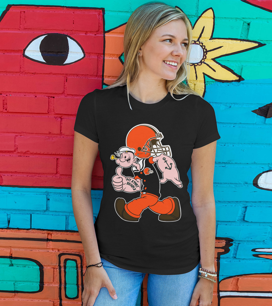Popeye Cleveland Browns Cartoon Character T-Shirt