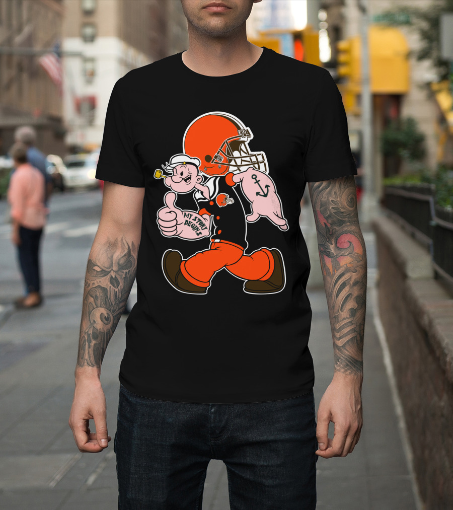 Popeye Cleveland Browns Cartoon Character T-Shirt