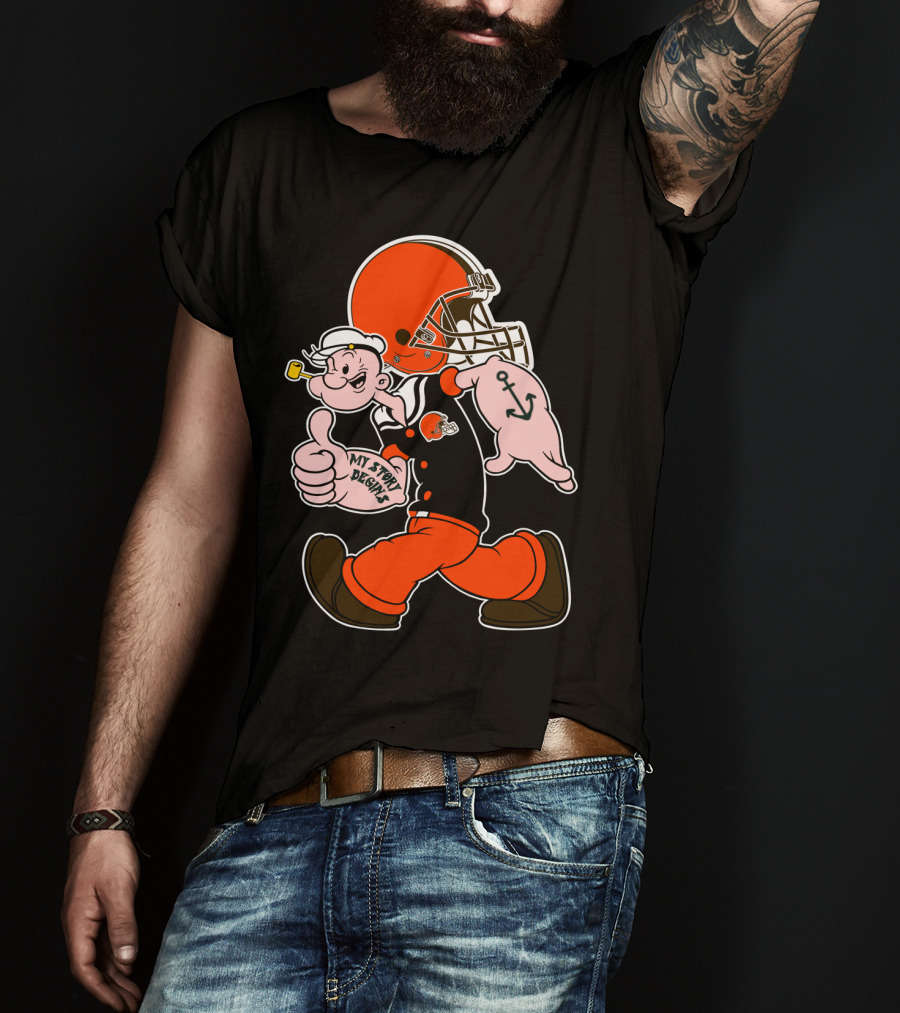 Popeye Cleveland Browns Cartoon Character T-Shirt