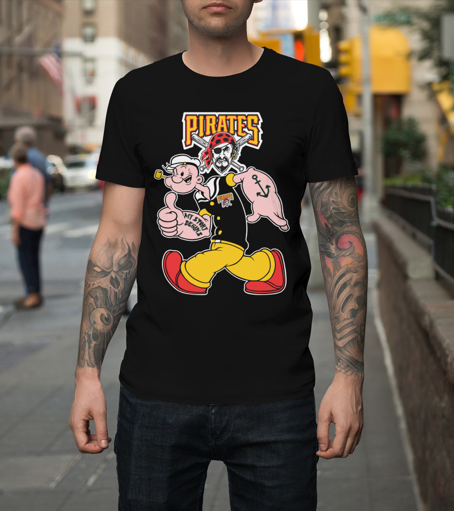 Pirates Popeye My Story Designs 51 Pittsburgh Pirates T-Shirt
