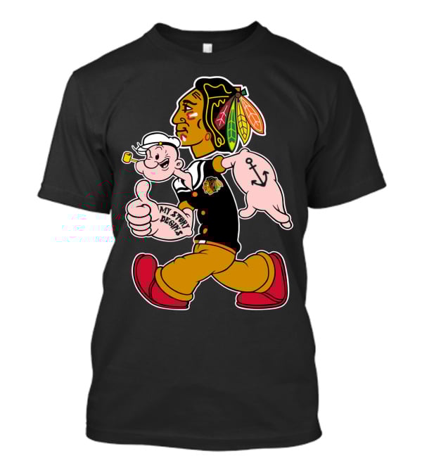 Chicago Blackhawks My Story Begins Popeye Crossover T-Shirt