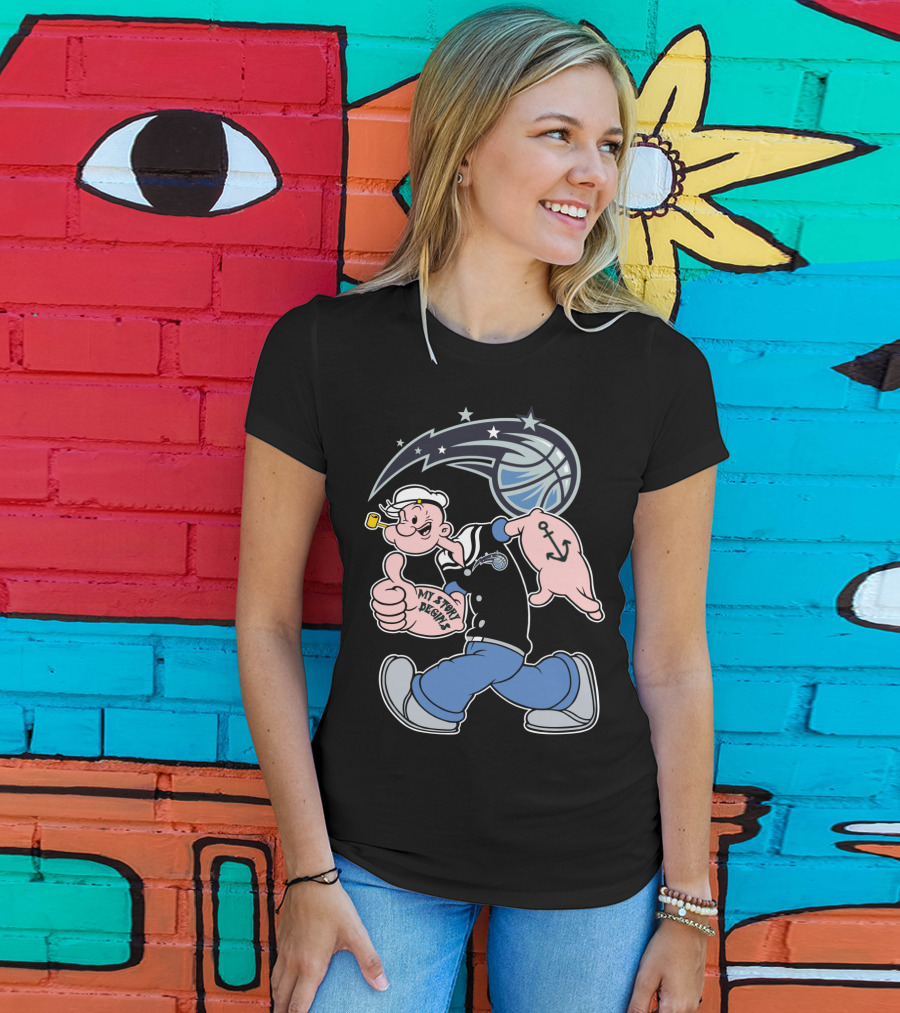 Orlando Magic Popeye My Story Begins Basketball Anchor T-Shirt