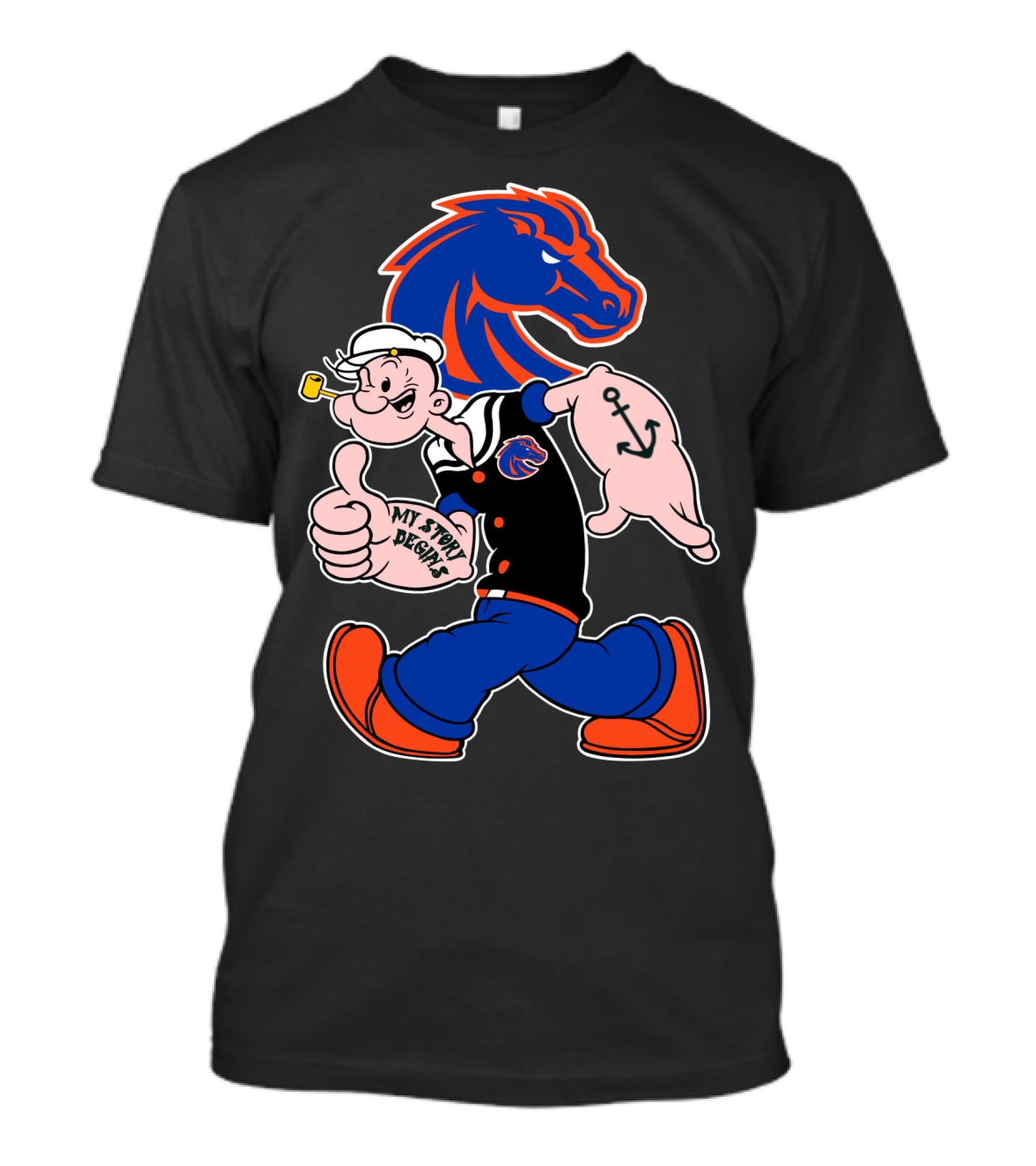 Boise State Broncos Popeye My Story Begins T-Shirt