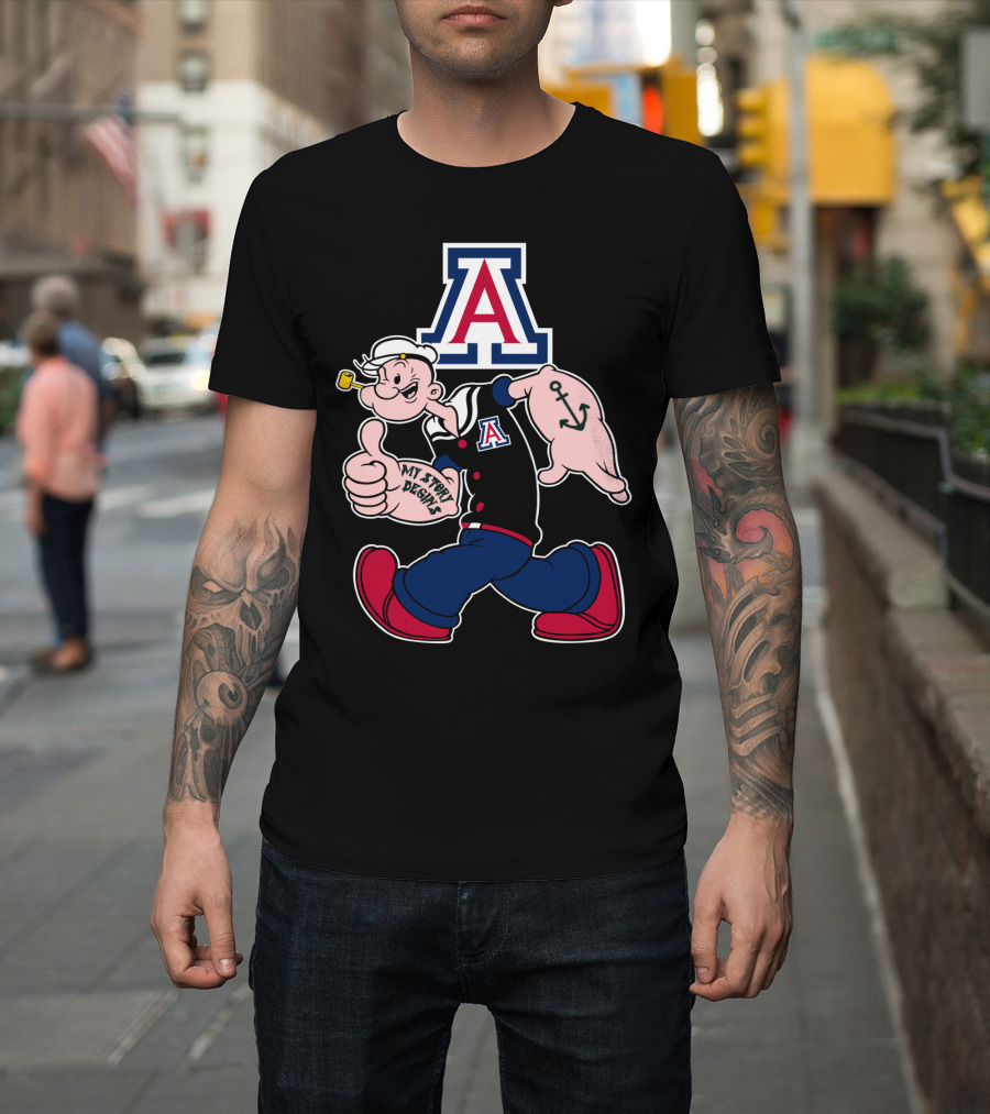 Arizona Wildcats Popeye Anchor My Story Begins Vintage Style T-Shirt
