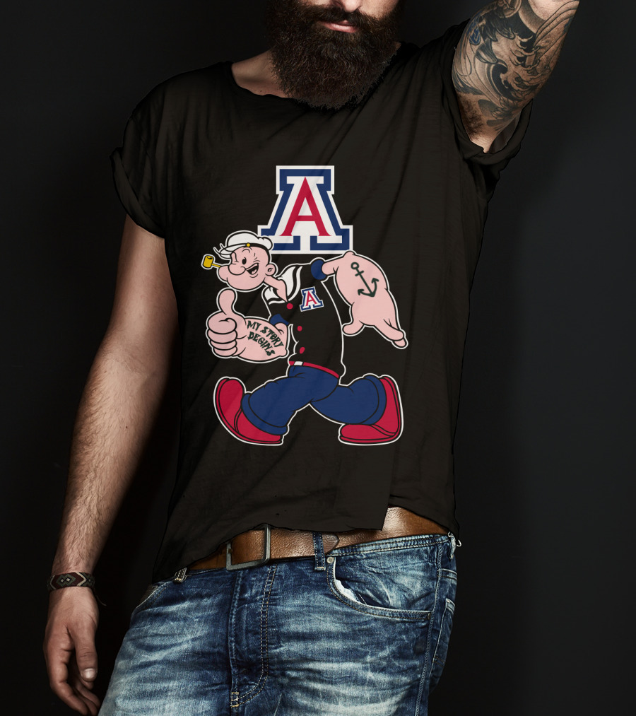 Arizona Wildcats Popeye Anchor My Story Begins Vintage Style T-Shirt