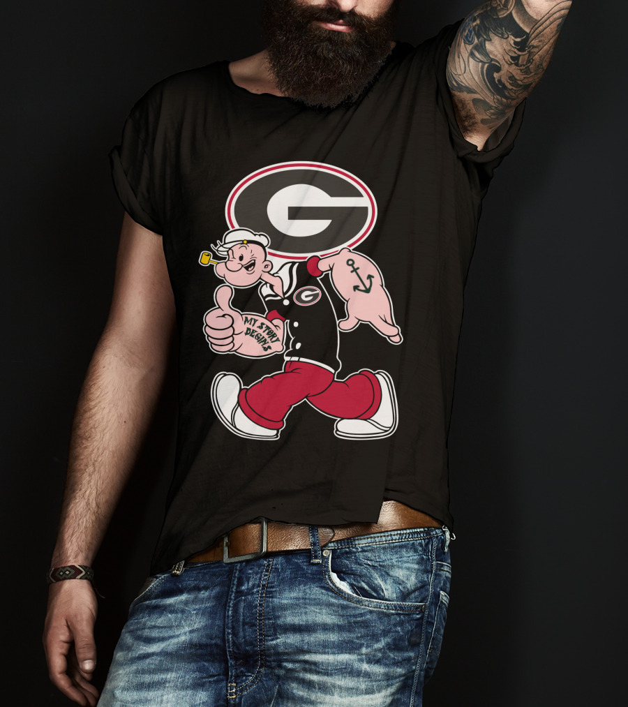 Georgia Bulldogs Popeye My Story Designs T-Shirt