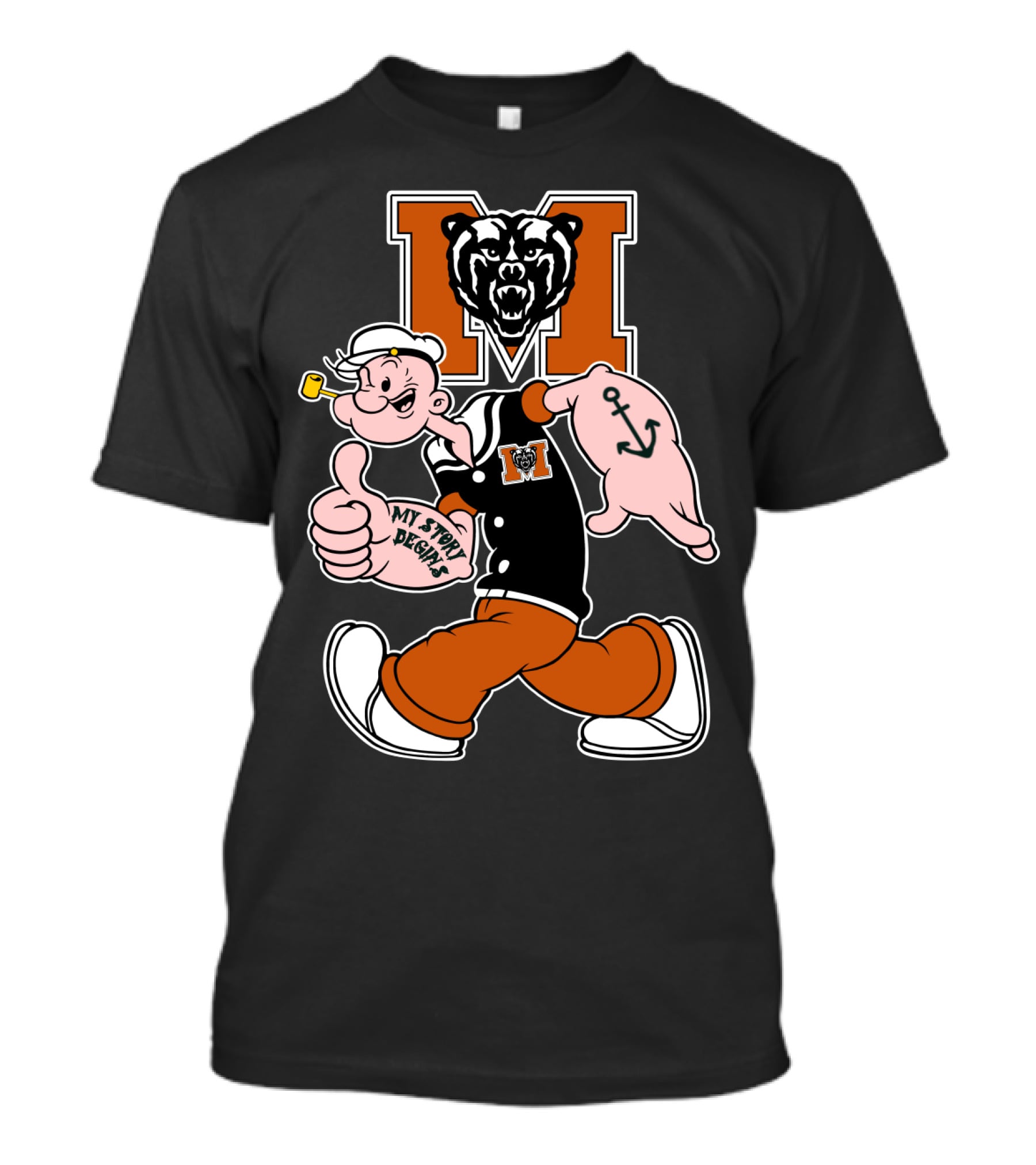 Mercer Bears Popeye My Story Begins T-Shirt
