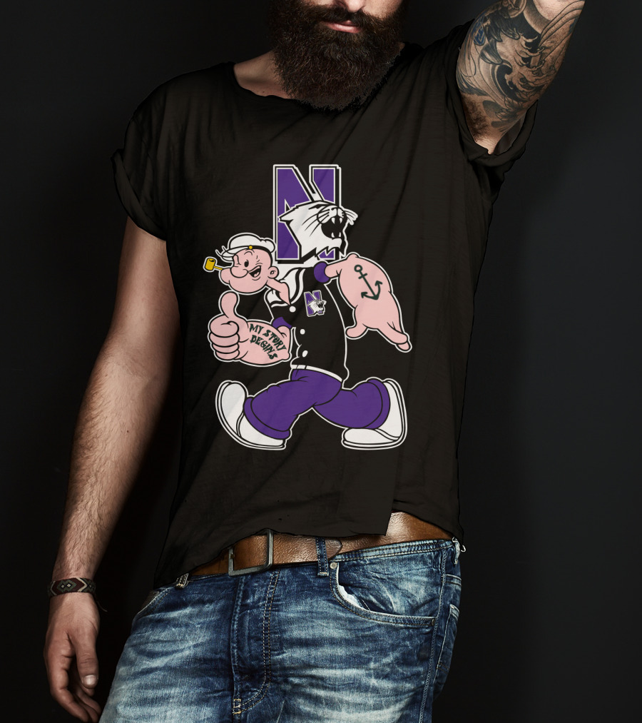 Northwestern Wildcats Popeye My Story Designs T-Shirt