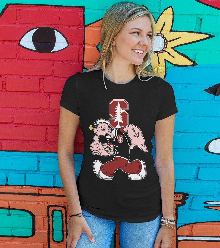 Stanford Cardinal Popeye Anchor My Story Designs T-Shirt