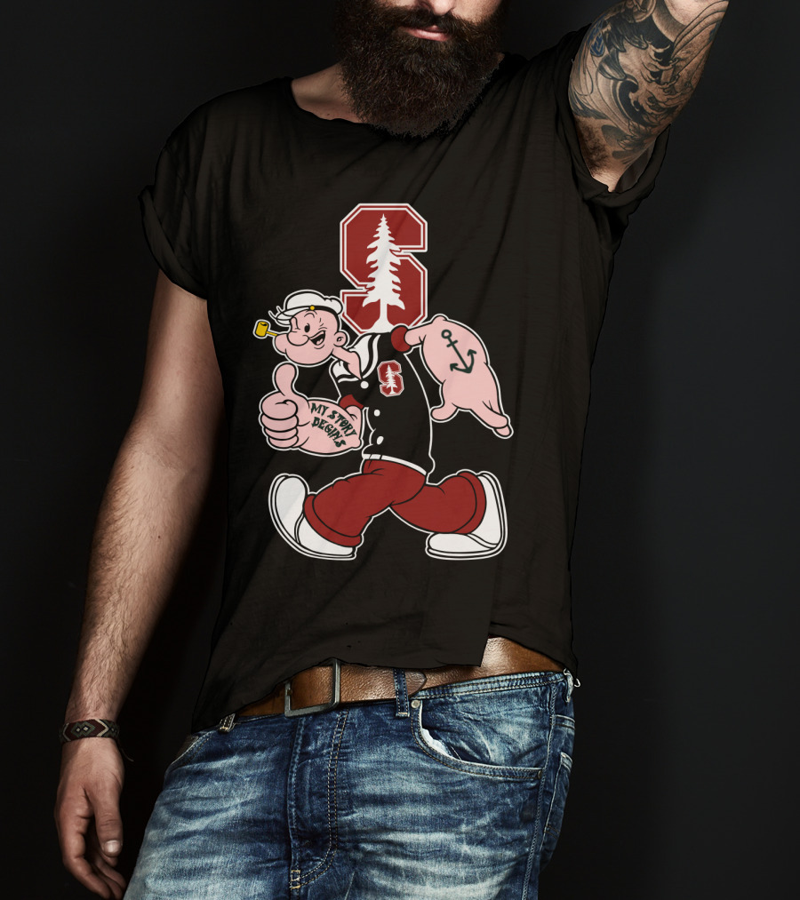 Stanford Cardinal Popeye Anchor My Story Designs T-Shirt