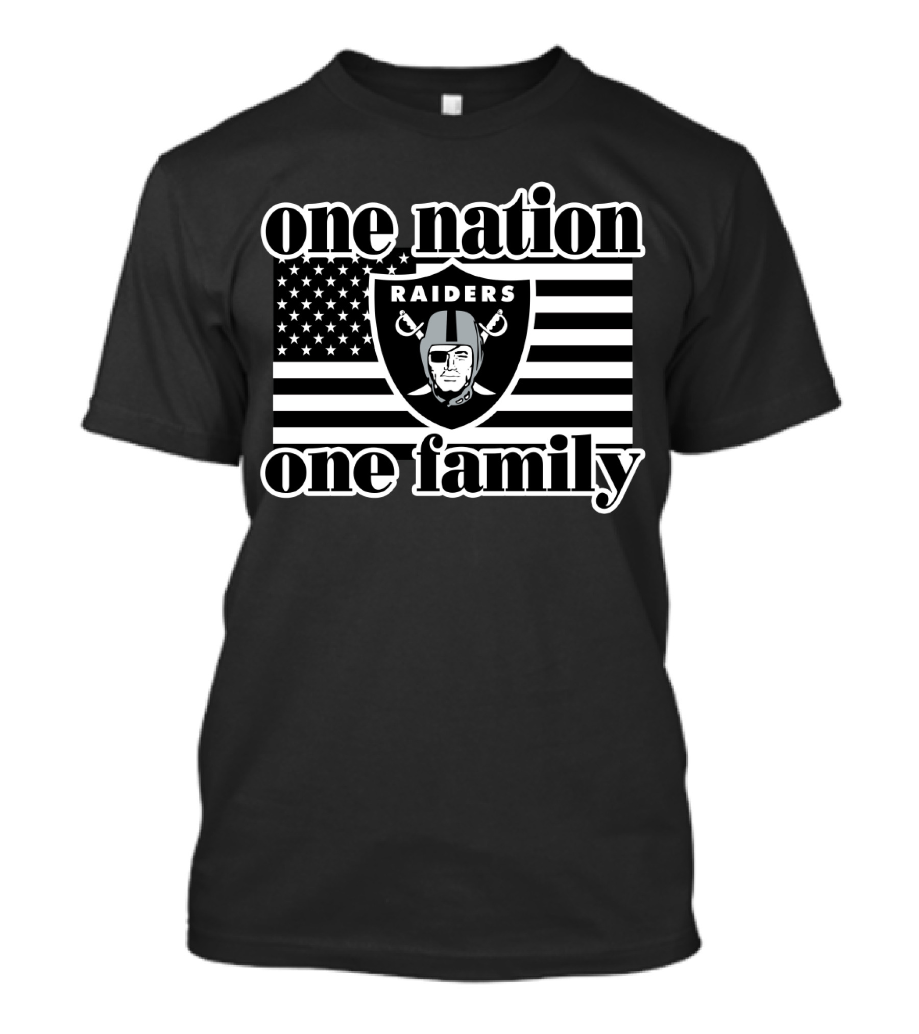 One Nation One Family Raiders Flag T-Shirt