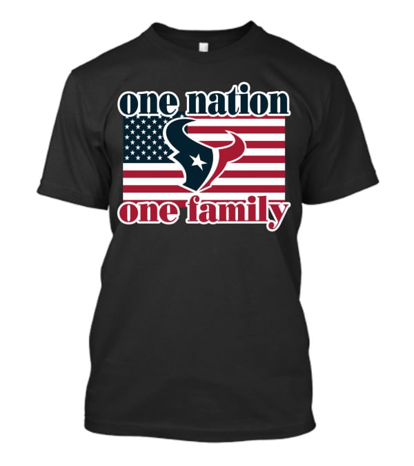 One Nation One Family Houston Texans American Flag T-Shirt