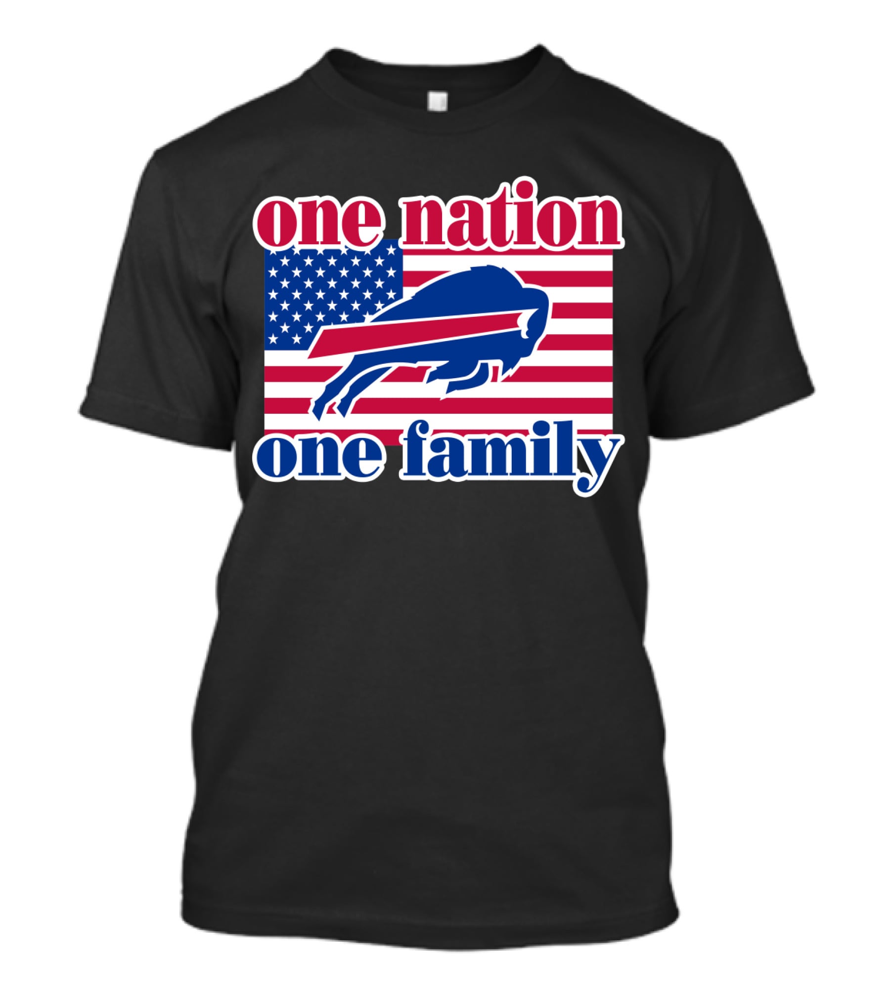 One Nation One Family Buffalo Bills Usa Flag T-Shirt