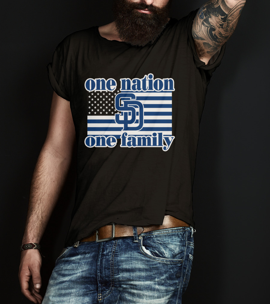 San Diego Padres One Nation One Family Usa Flag T-Shirt