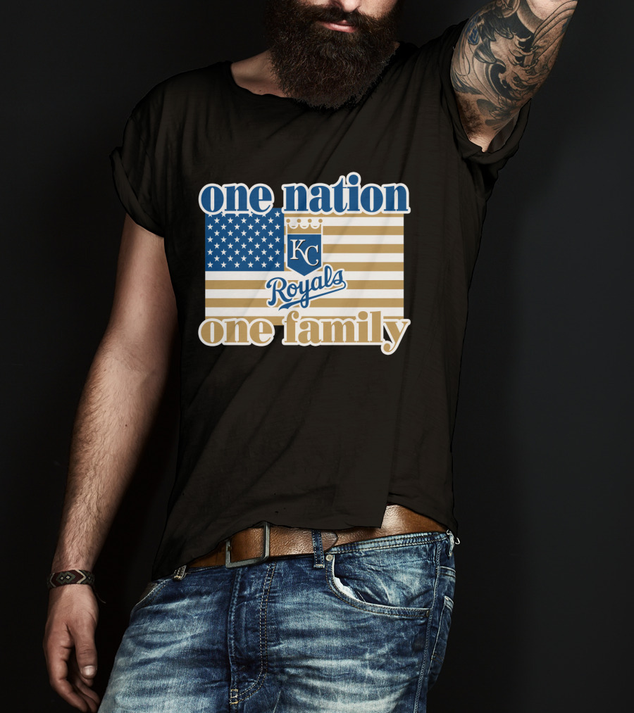 One Nation One Family Kc Royals American Flag T-Shirt