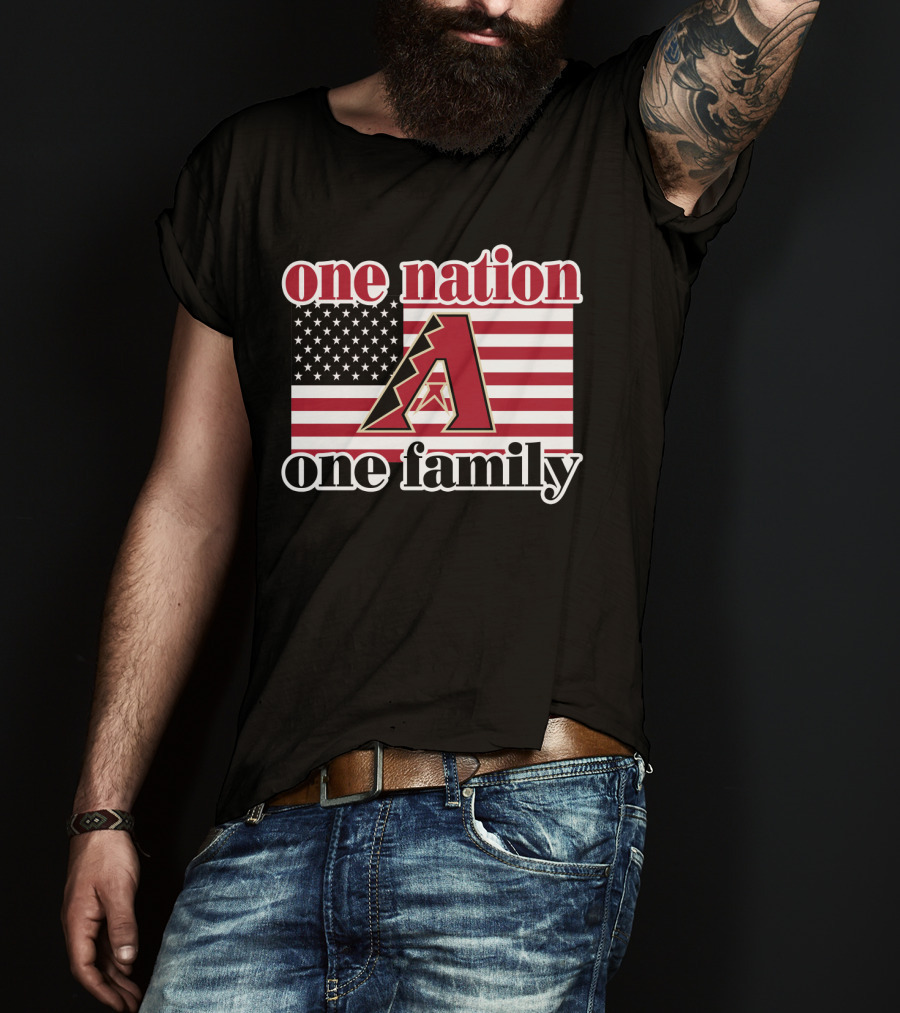 One Nation One Family Arizona Diamondbacks American Flag 61 T-Shirt