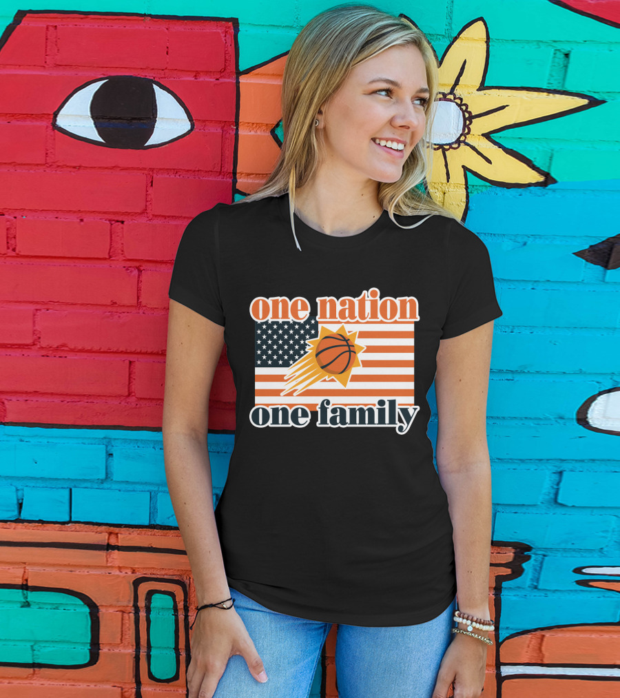 One Nation One Family Phoenix Suns Basketball American Flag T-Shirt