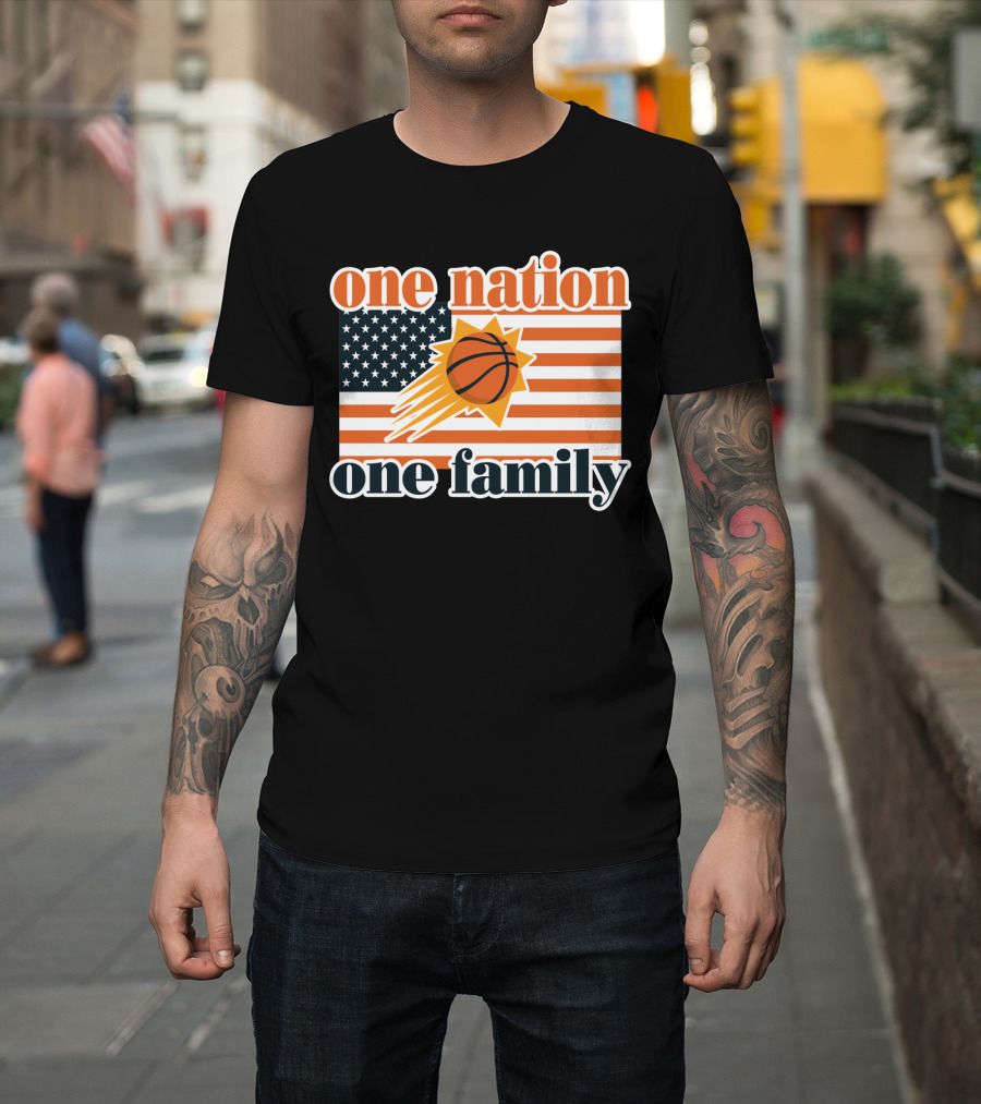 One Nation One Family Phoenix Suns Basketball American Flag T-Shirt