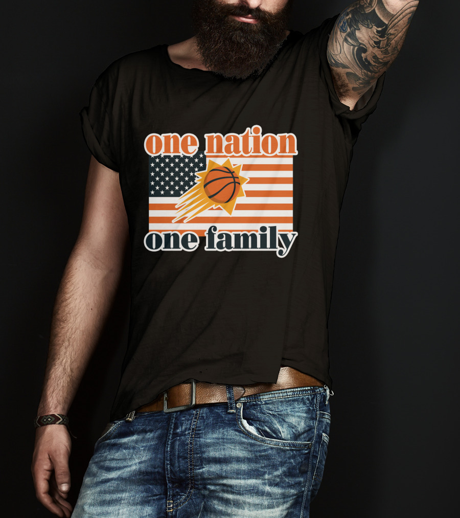 One Nation One Family Phoenix Suns Basketball American Flag T-Shirt