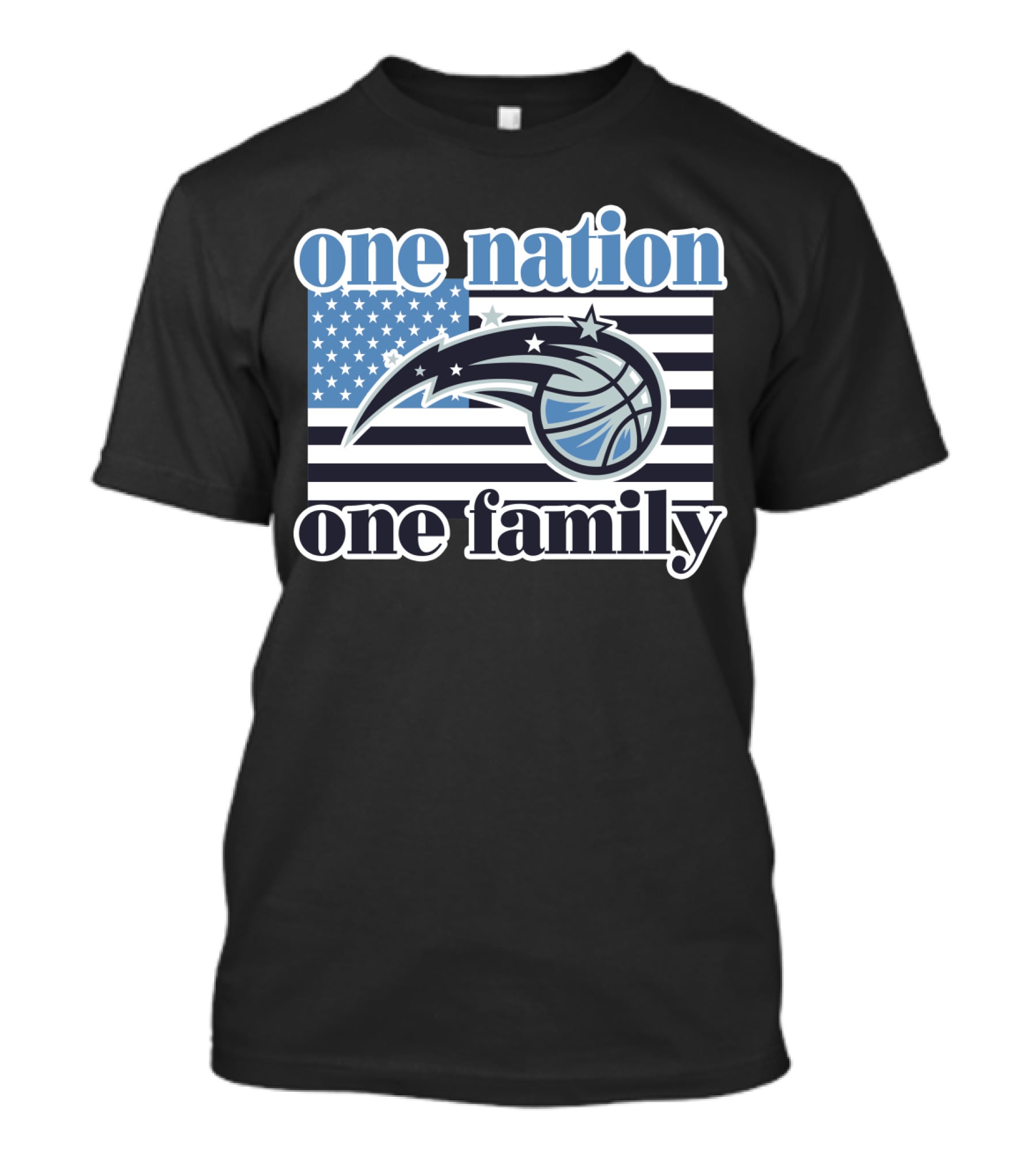 One Nation One Family Orlando Magic Basketball Flag T-Shirt