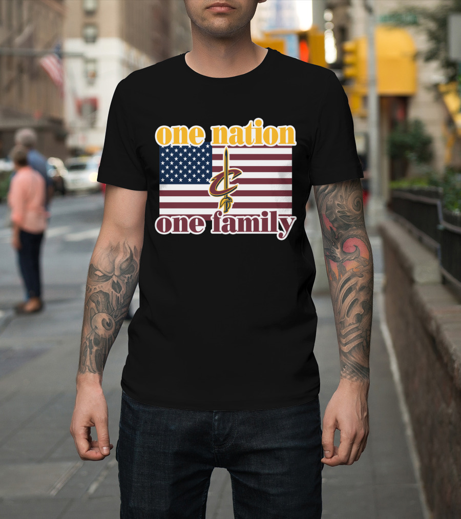 One Nation One Family Cleveland Cavaliers American Flag T-Shirt
