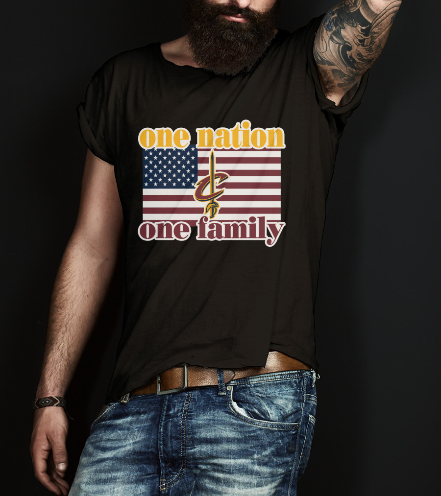 One Nation One Family Cleveland Cavaliers American Flag T-Shirt