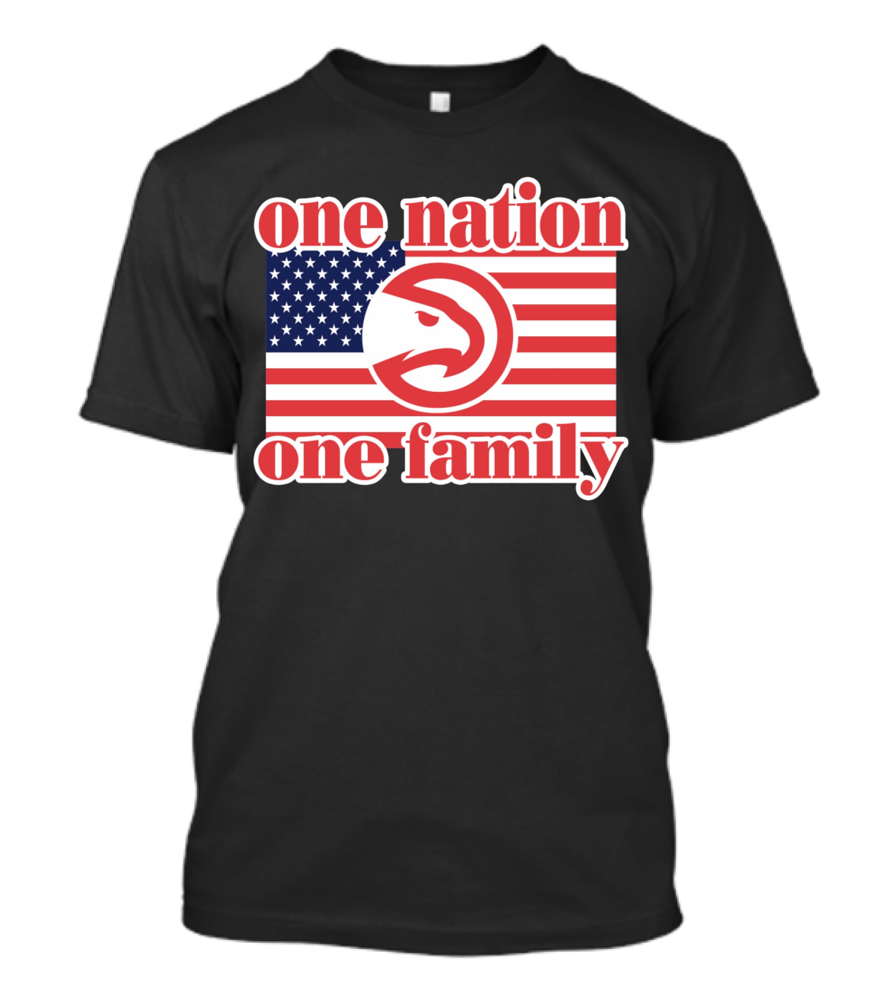 Atlanta Hawks One Nation One Family Usa Flag T-Shirt