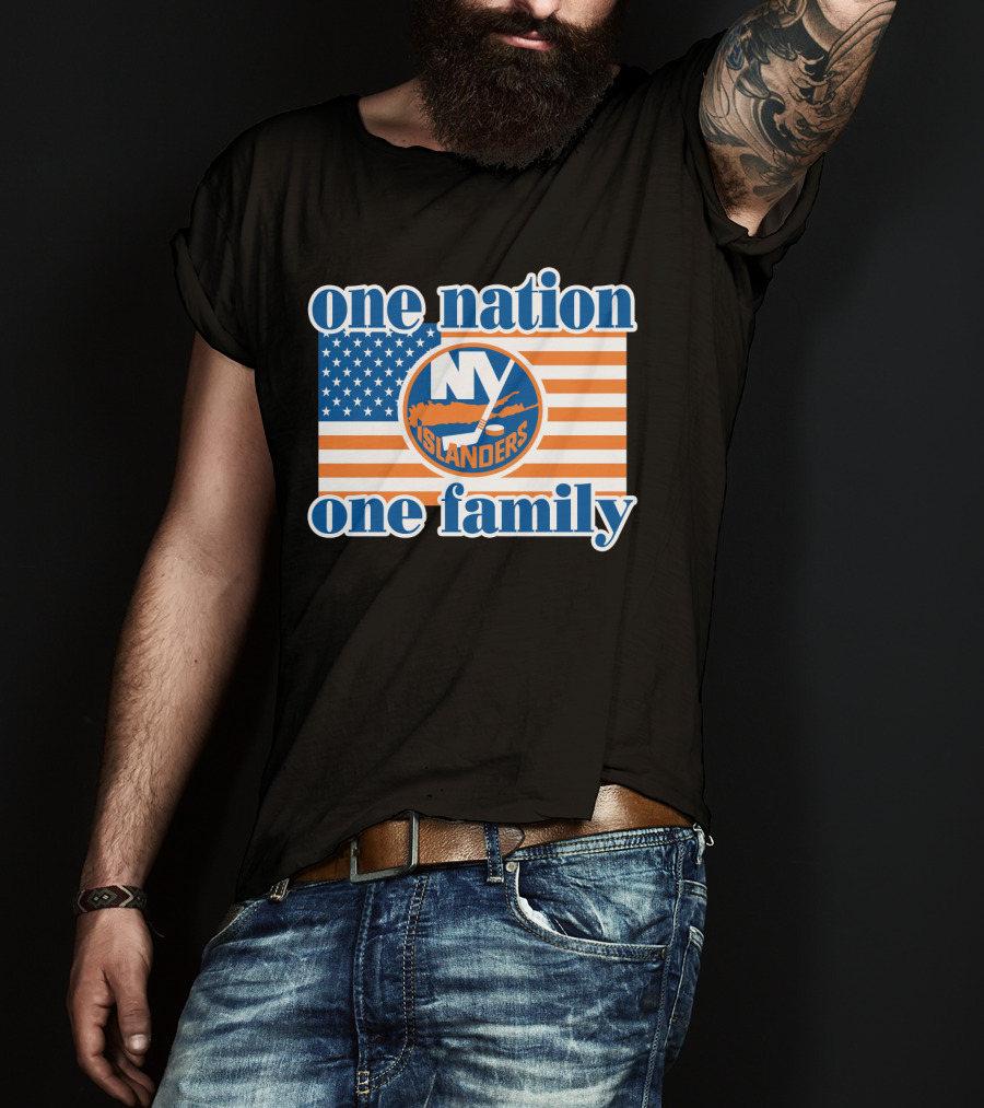 New York Islanders One Nation One Family American Flag T-Shirt