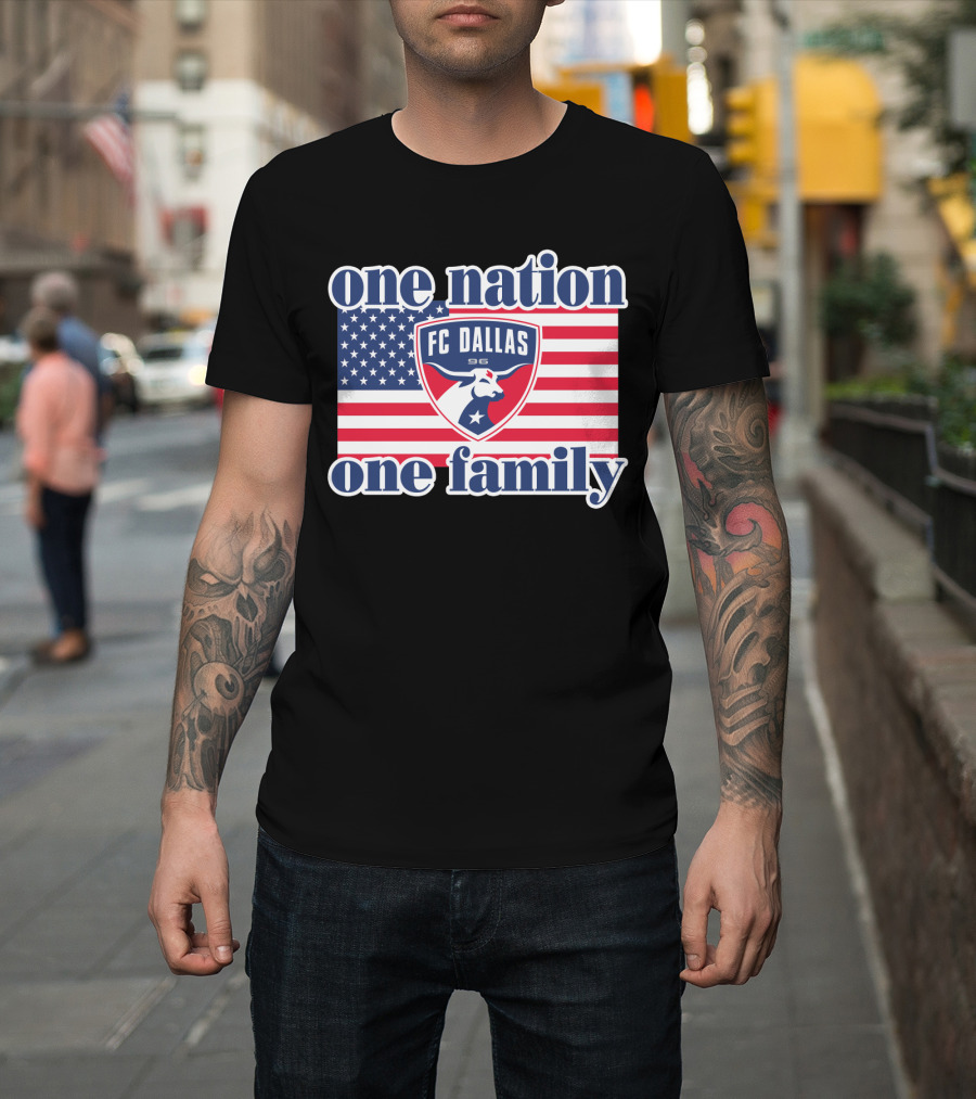 Fc Dallas One Nation One Family American Flag 96 T-Shirt