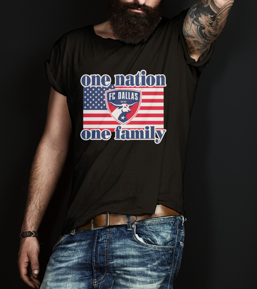 Fc Dallas One Nation One Family American Flag 96 T-Shirt