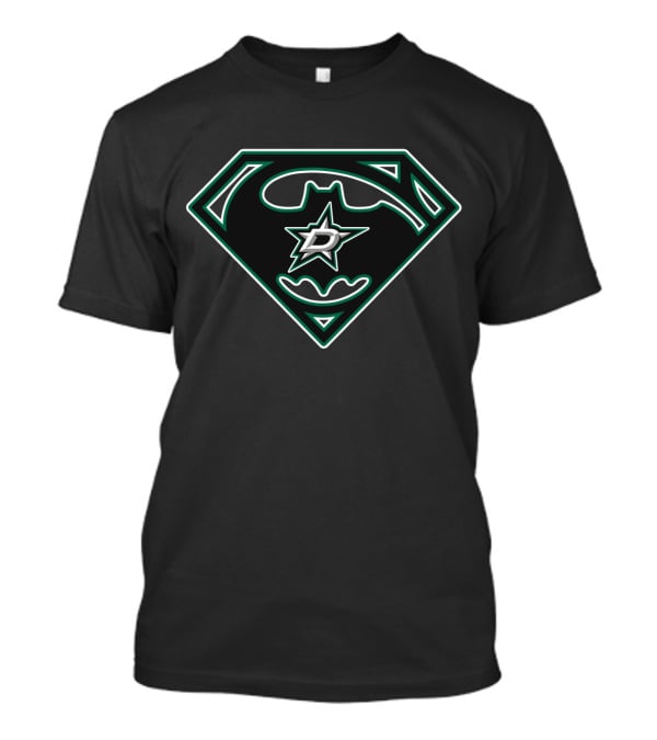 Dallas Stars Batman Superman Logo Fusion T-Shirt