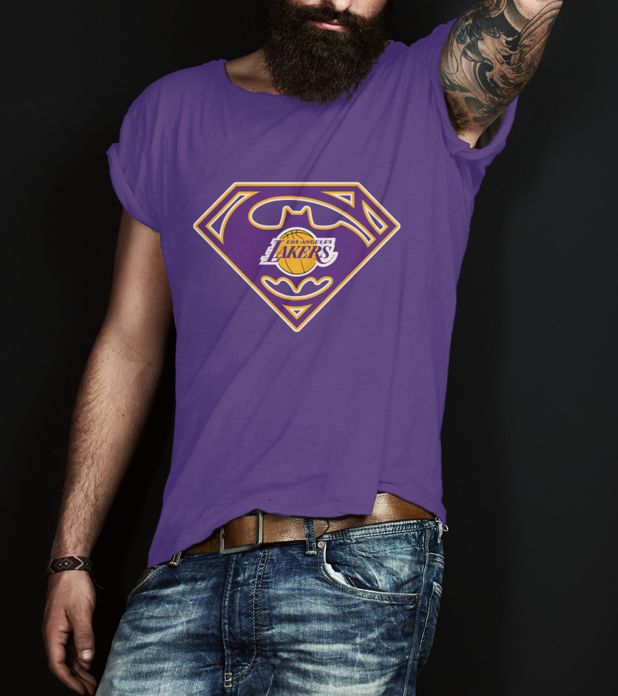 Superman Los Angeles Lakers Batman T-Shirt