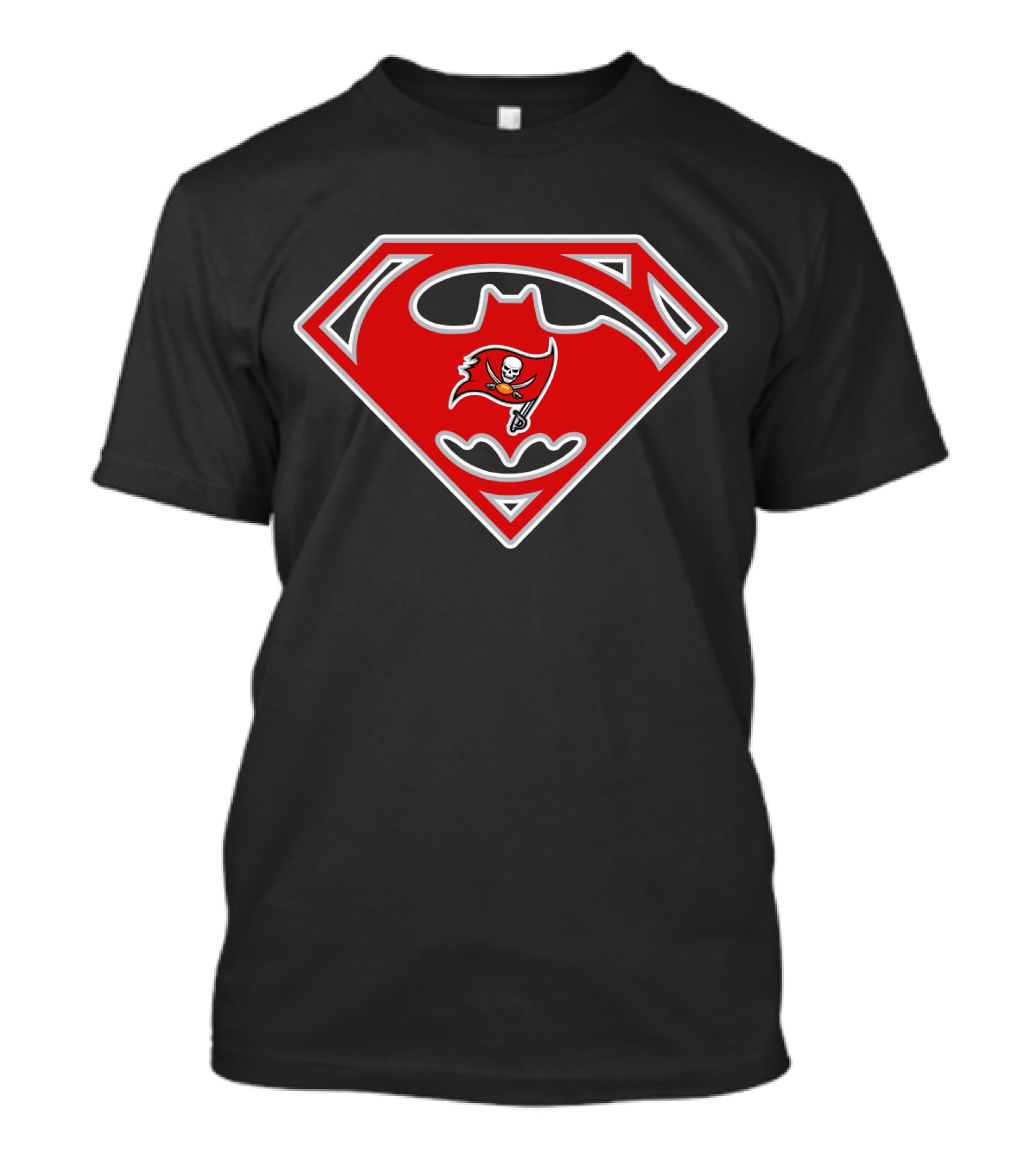 Superman Batman Buccaneers Logo Mashup 222 Tampa Bay Buccaneers T-Shirt