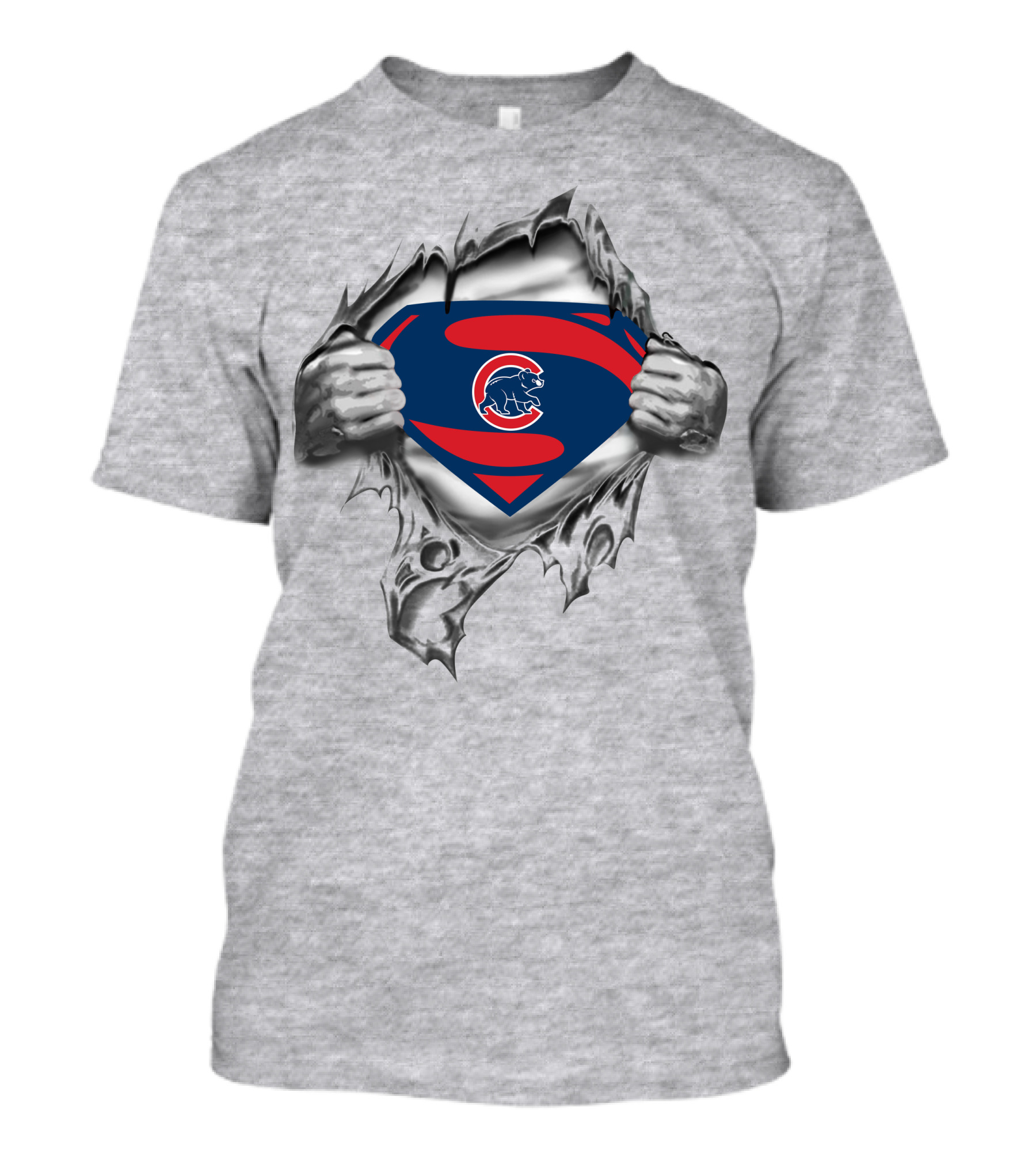 Chicago Cubs Superman Logo Fan Crossover T-Shirt