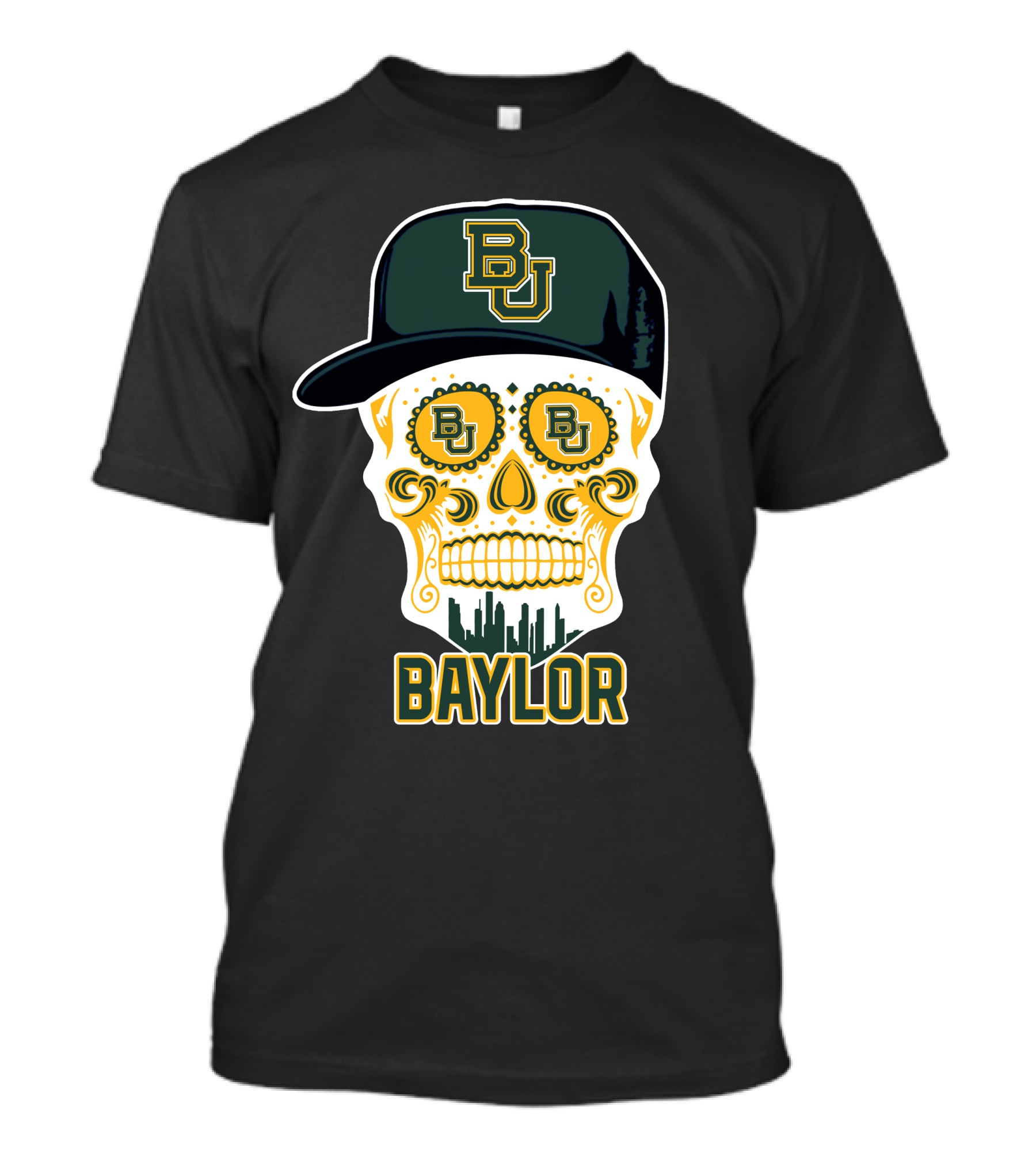 Baylor Bears Bu Skull Cap T-Shirt