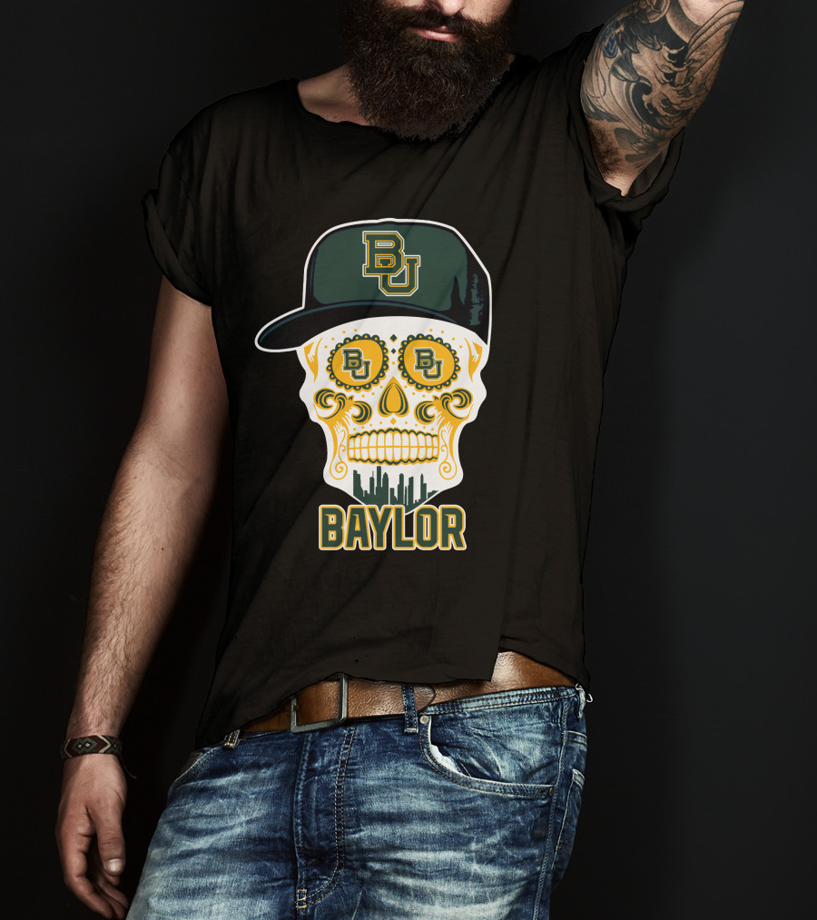 Baylor Bears Bu Skull Cap T-Shirt
