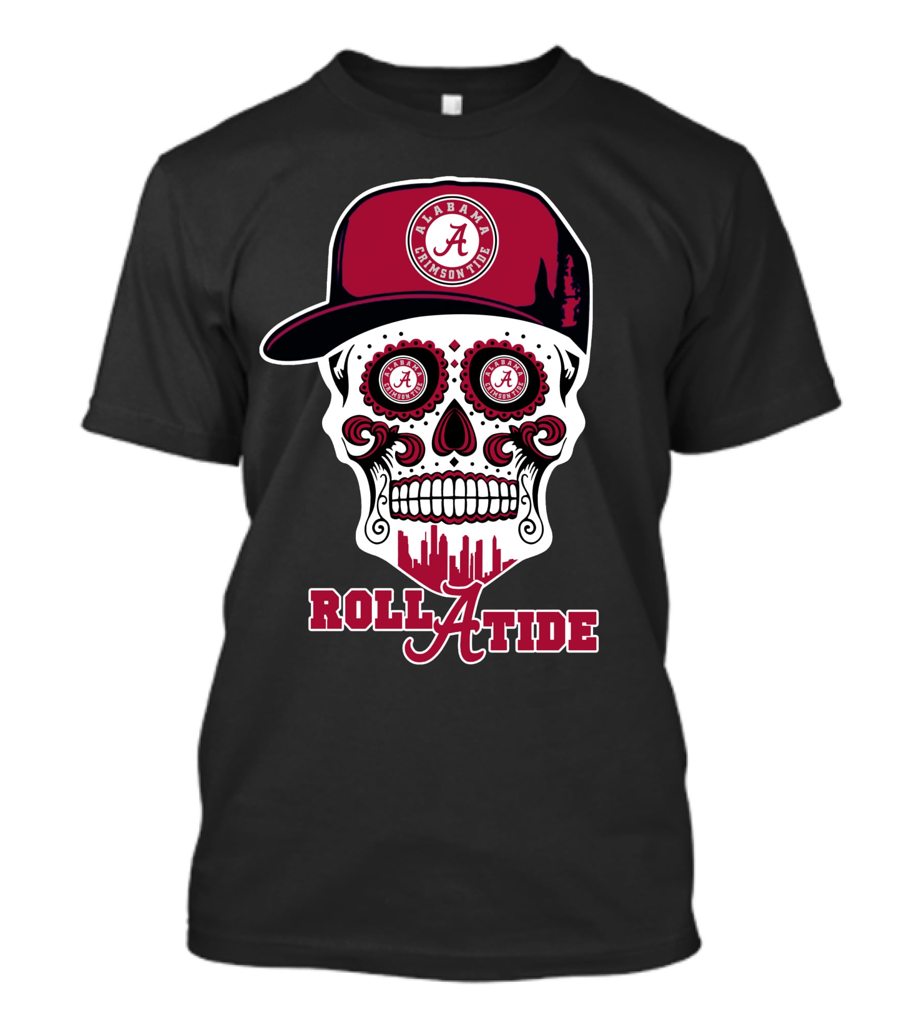 Alabama Crimson Tide Skull Roll Tide T-Shirt