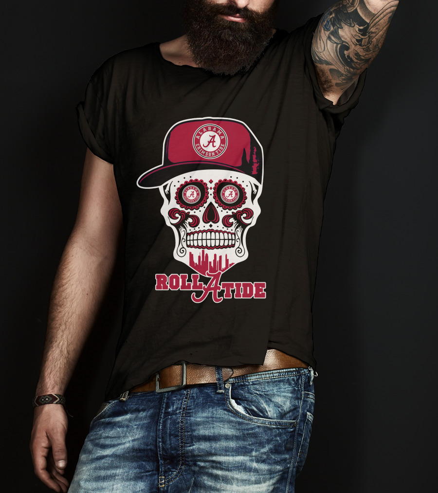 Alabama Crimson Tide Skull Roll Tide T-Shirt